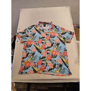 Batman Hawaiian Shirt Mens 2XL Surf Beach Aloha Joker Floral Surf Hibiscus